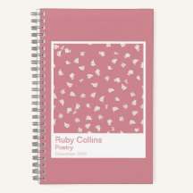 Carnet esthétique à fleurs rose poussiéreux