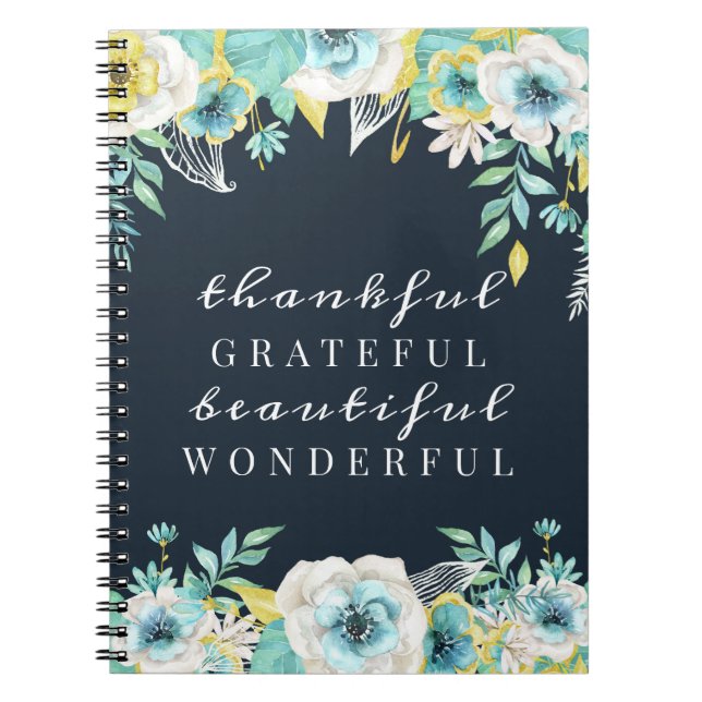 Carnet et journal floraux Inspirational Quote (Devant)