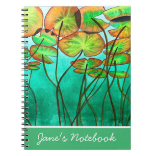 Carnet étang vert serein avec lilypads