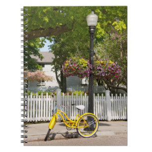 Carnet États-Unis, Michigan, Mackinac Island. Vélo jaune