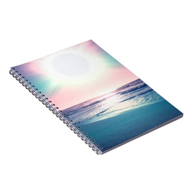 Carnet Eté Mer coucher de soleil Plage tropicale Photo (Côté Droit)