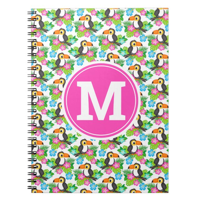 Carnet Été Tropical Toucan et modèle floral (Devant)