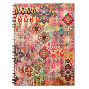 Carnet Ethnic Digital Abstrait Motif sans fil