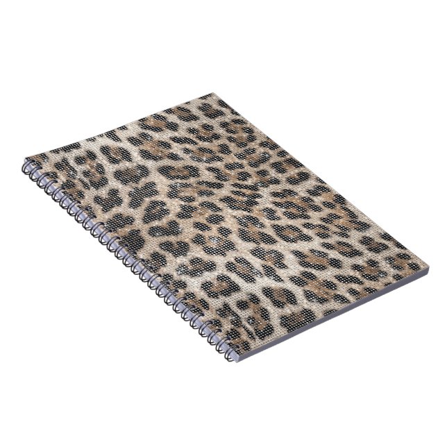 Carnet Étincelle Brown crémeuse de léopard noir (Côté Droit)