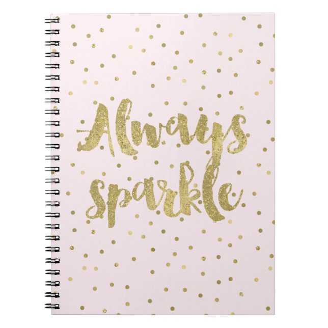 Carnet Étincelle inspirée de citation de confettis roses (Devant)