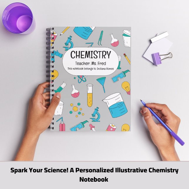Carnet Étincelle Ta Science ! UNE CHIMIE personnalisée (Spark Your Science! A Personalized CHEMISTRY  Gray Notebook)