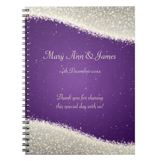 Carnet Étincelles d'éblouissement de faveur de mariage (Devant)