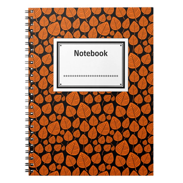 Carnet Étiqueté - orange sur noir (Devant)