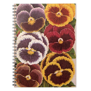 Carnet Étiquettes de paquets de graines vintage, fleurs d