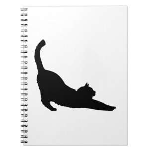 Carnet Étirage de la silhouette de chat noir