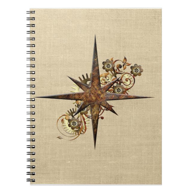 Carnet Étoile Compass Steampunk (Devant)