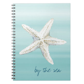 Carnet Étoile de mer bleu aqua blanc