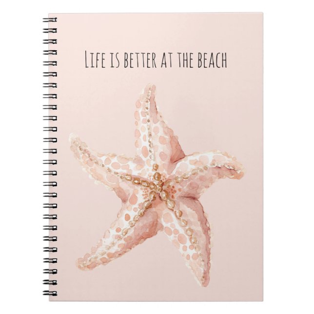 Carnet Étoile de mer pêche mieux à la plage (Devant)