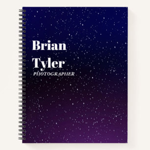 Carnet Étoiles blanches bleues nuit ciel