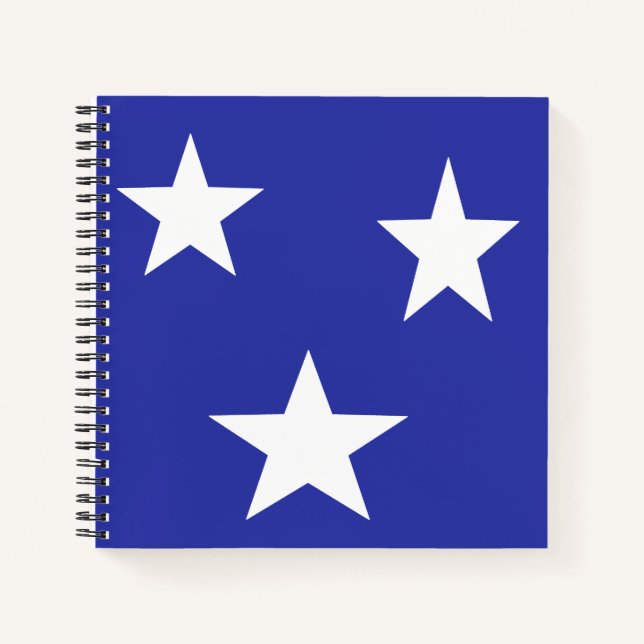 Carnet Étoiles blanches en bleu (Devant)