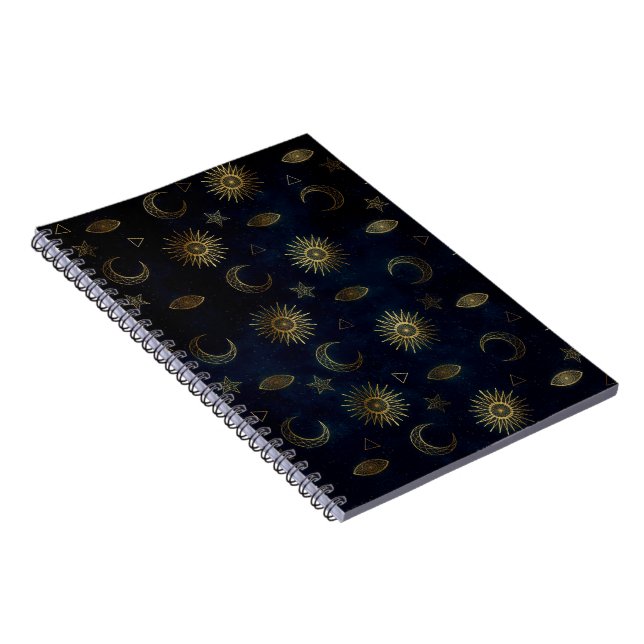 Carnet Étoiles célestes Blue Gold Sun Moon (Côté Droit)