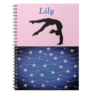 Carnet Étoiles de Gymnastique Rose et Bleu Personnalisées
