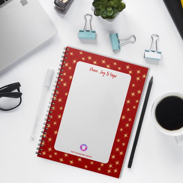 Carnet Étoiles de la Frontière Rouge, Paix Joie & Espoir, (Red Border Stars, Peace Joy & Hope, Corporate Logo Notebook
)