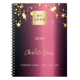 Carnet étoiles dorées de Bourgogne logo d'entreprise styl