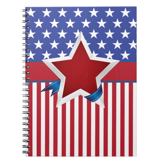 Carnet Étoiles et rayures Motif patriotique (Devant)