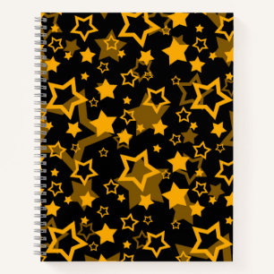 Carnet Étoiles Jaune Doré Pailleté Design