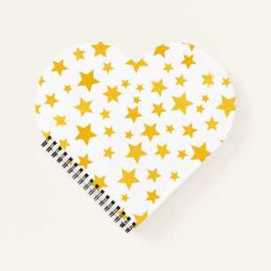 Carnet étoiles jaunes sur fond blanc