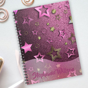 Carnet Étoiles or brillantes de luxe glam chic rose magen