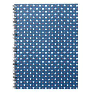 Carnet Étoiles patriotiques rouges blanches et bleues