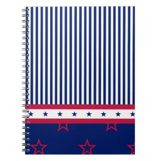 Carnet étoiles rayures rouges blanc bleu USA Liberté