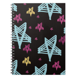 Carnet Étoiles rocheuses bleu rose noir