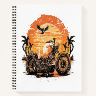 Carnet Étonnant Retro Vintage Moto Classic Sunset C
