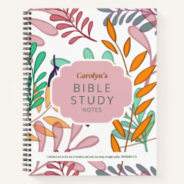 Carnet Étude Biblique Personnalisée aux Feuilles Abstrait