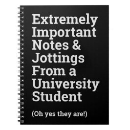 Carnet étudiant universitaire important amusant