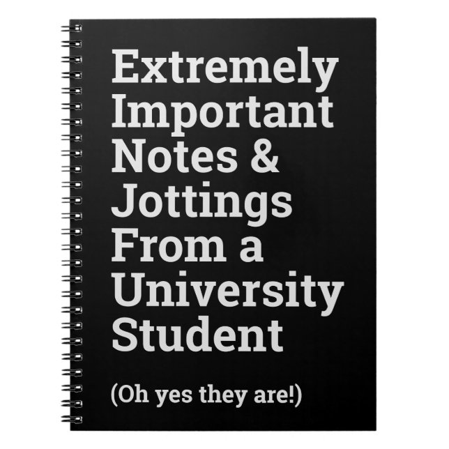 Carnet étudiant universitaire important amusant (Devant)