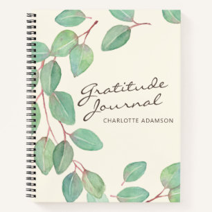 Carnet Eucalyptus Aquarelle Élégante Gratitude personnali