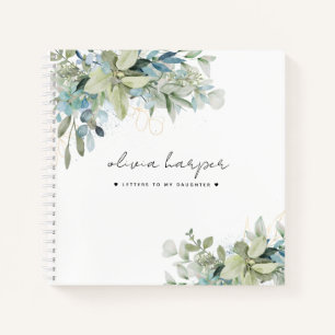 Carnet Eucalyptus Sage Blue Lettres à ma fille Mémoire