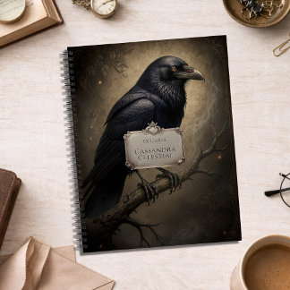 Carnet Ex Libris Vintage Académie Sombre Gothique Corbeau