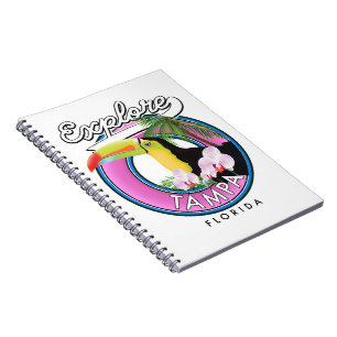 Carnet Explorer le logo rétro de Tampa Floride