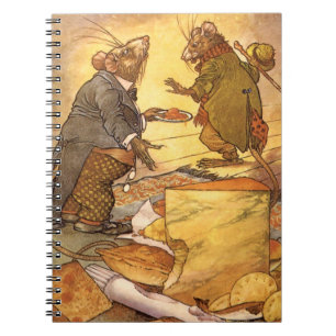 Carnet Fable d'Ésope vintage, Souris de campagne, Souris