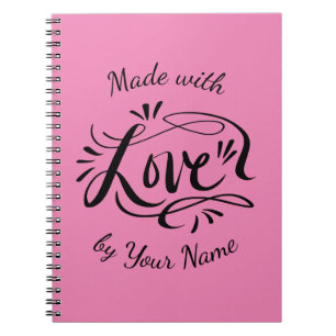 Carnet Fabriqué avec l'amour personnalisé machine lettré 