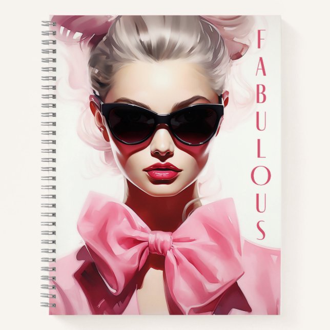 Carnet : Fabulous Fashion Model Pink Bow (Devant)