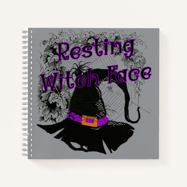 Carnet Face de sorcière de repos - Halloween Spider Web (Devant)