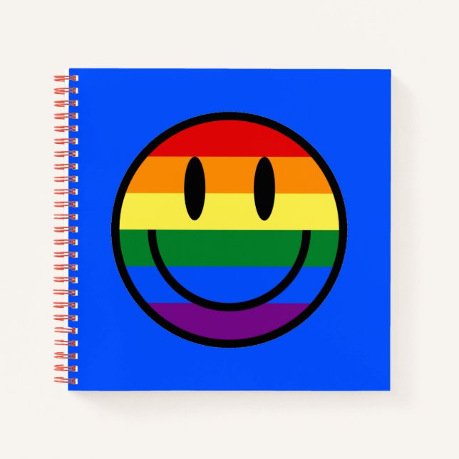 Carnet Face souriante arc-en-ciel (Devant)