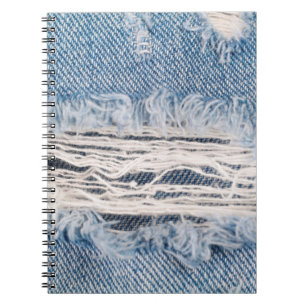 Carnet Faded jeans bleus déchirés, Textures déchiré j