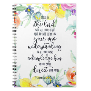 Carnet Faire confiance au Seigneur floral