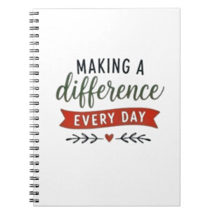 Carnet Faire une différence chaque jour Inspirant
