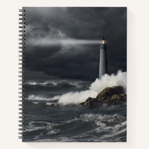Carnet Faisceau lumineux dans l'océan orageux