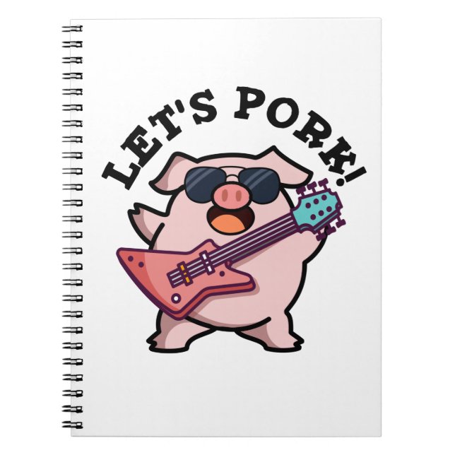 Carnet Faisons du rock porcun drôle Guitare Cochon Pun (Devant)
