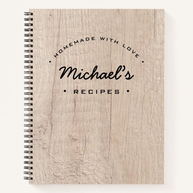Carnet Fait maison avec Love Recette Bois rustique person (Devant)