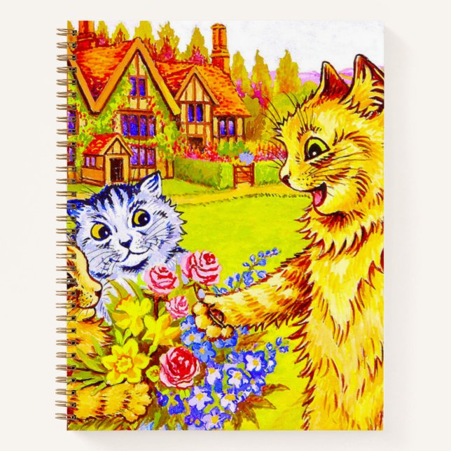 Carnet Famille de chats dans le jardin (Devant)